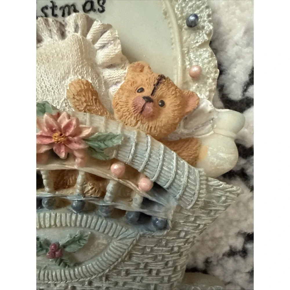 Christmas Ornament Baby Bear in Basket Kurt S. Adler NEW Personalizable